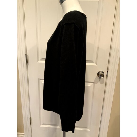 French Connection Black Soft & Stretchy Knit Sweater W/ Exposed Seams, Size M - Picture 4 of 8